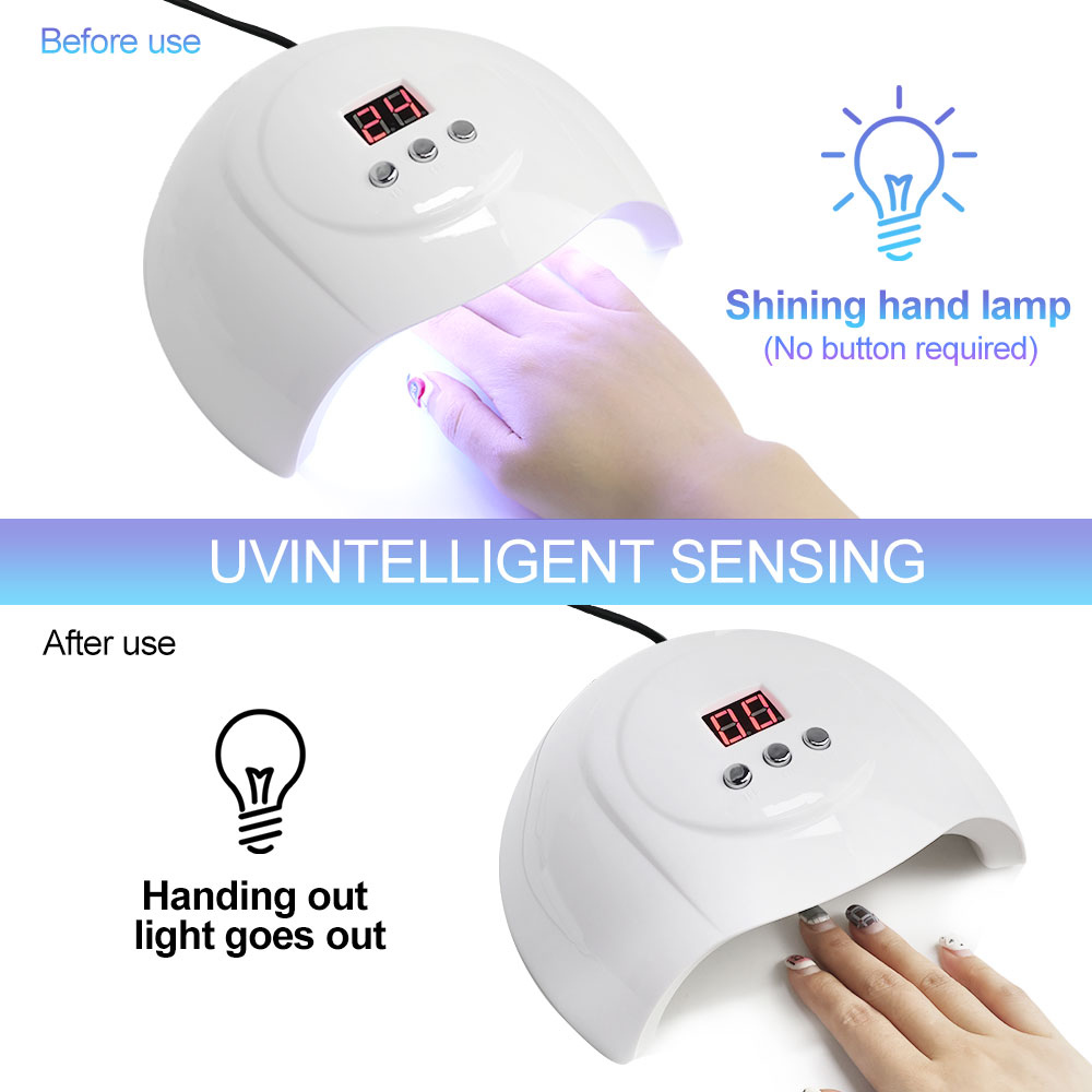 UV LED Nail Lamp Professional Nail Dryer For Gel Polish Led Lamp For Gel Nails 3 Timers White